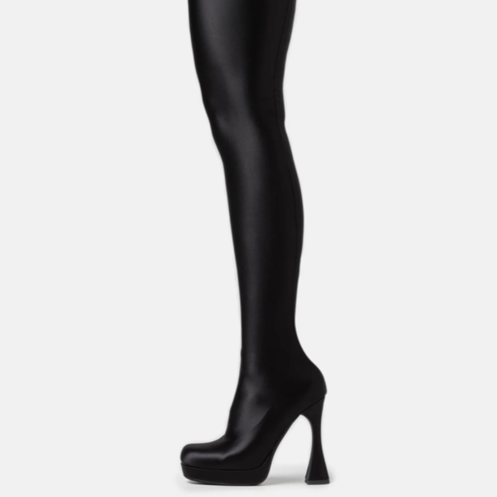 Jeffrey Campbell Black Platform Heeled Boots
